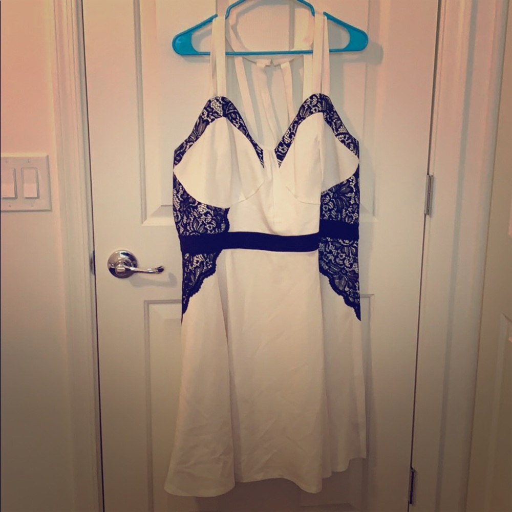 White and black lace plus size torrid dress